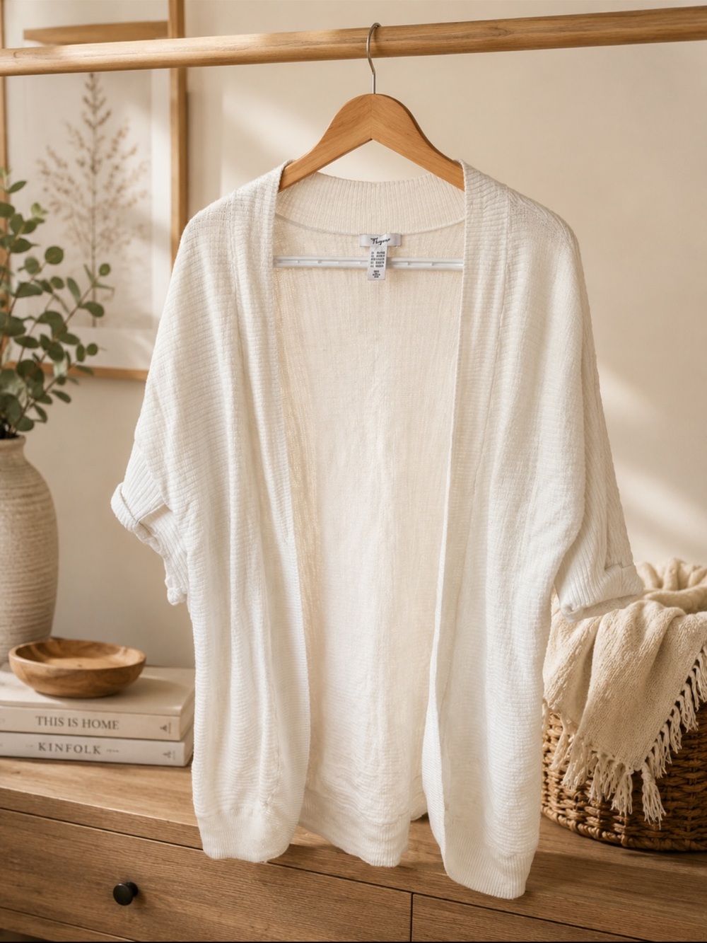 Thyme Maternity Ivory Open-Front Maternity Cardigan - Picture 2 of 4